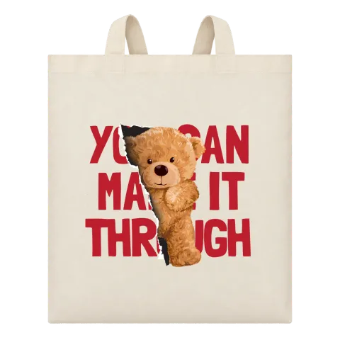 Мече You Can Make It Through върху Чанта — Бежово