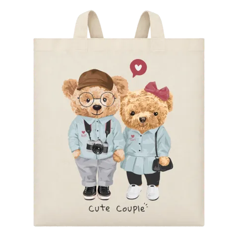 Мечета Cute Couple върху Чанта — Бежово