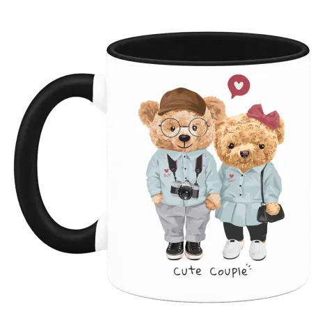Мечета Cute Couple върху Чаша — Черна