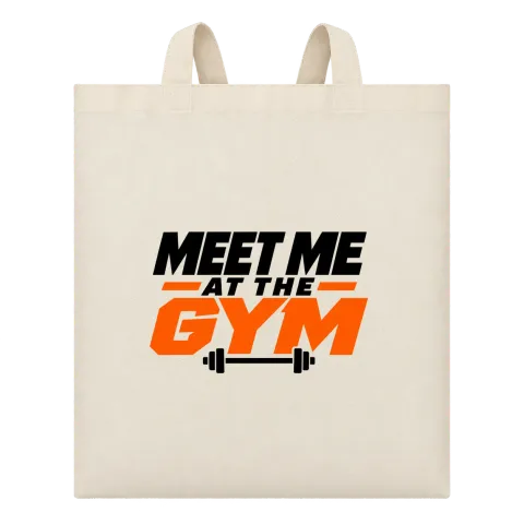 meet me at the GYM върху Чанта — Бежово