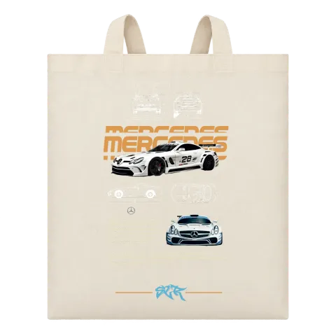 Mercedes AMG състезателен автомобил върху Чанта — Бежово