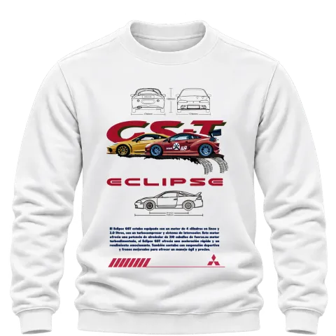 Mitsubishi Eclipse GT върху Блуза — Бяло