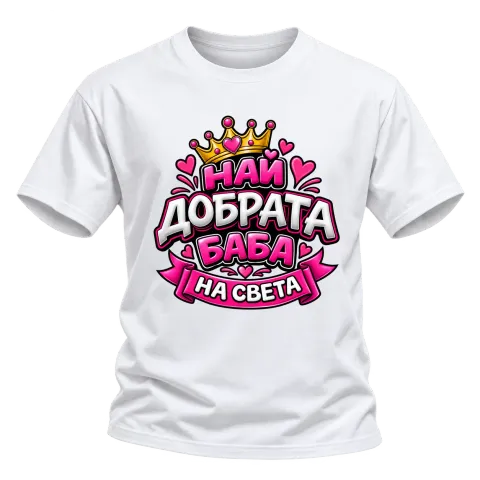 Най-добрата баба на света върху Тениска — Бяло