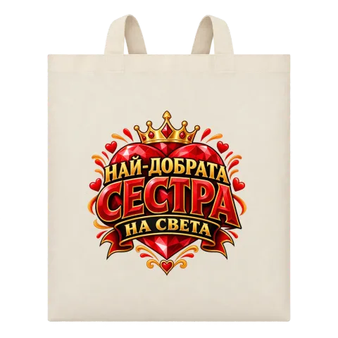 Най-добрата сестра на света върху Чанта — Бежово