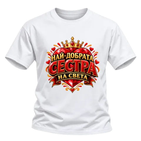 Най-добрата сестра на света върху Тениска — Бяло