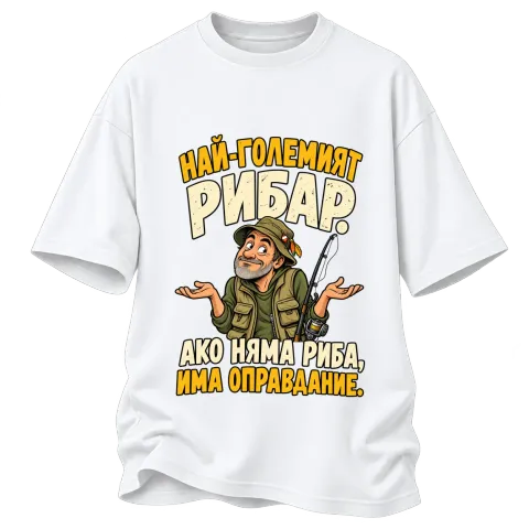 Най-големият рибар има оправдание върху Овърсайз — Бяло