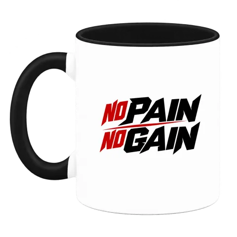 no PAIN no GAIN върху Чаша — Черна