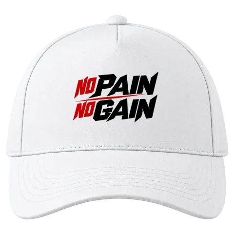 no PAIN no GAIN върху Шапка — Бяло