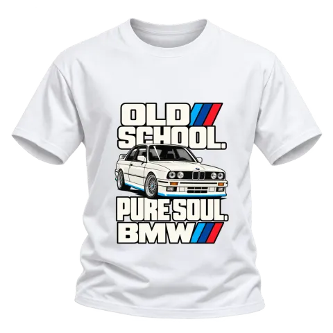 Old School BMW Pure Soul върху Тениска — Бяло