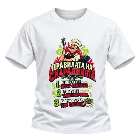 Правилата на скараджията върху Тениска — Бяло