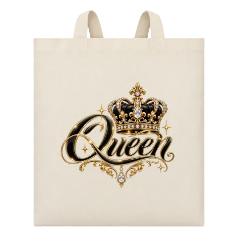 Queen с корона върху Чанта — Бежово