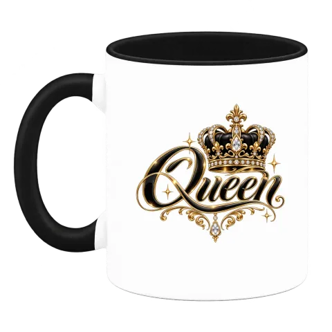 Queen с корона върху Чаша — Черна