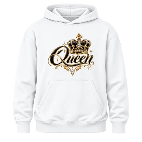 Queen с корона върху Худи — Бяло