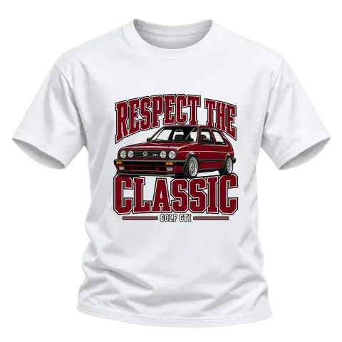 Respect the Classic Golf GTI върху Тениска — Бяло