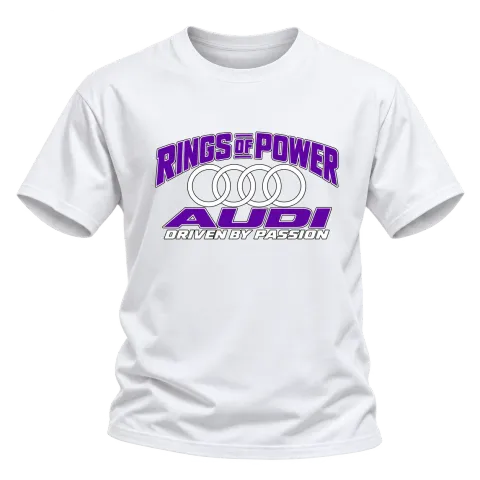 Rings of Power Audi върху Тениска — Бяло