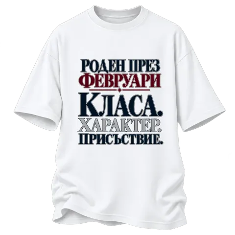 Роден през февруари върху Овърсайз — Бяло