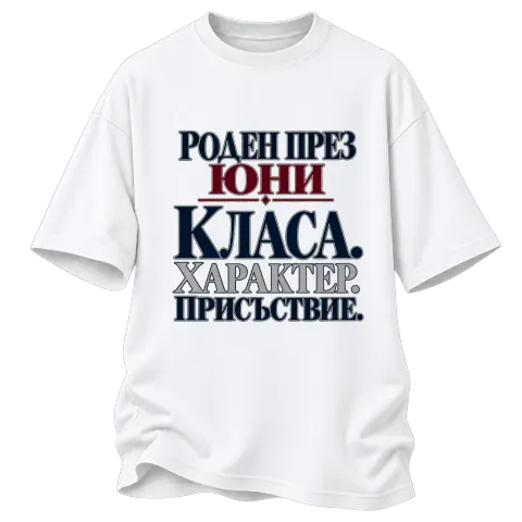 Роден през Юни с класа върху Овърсайз — Бяло