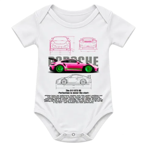 Розово Porsche с неонови джанти върху Боди — Бяло