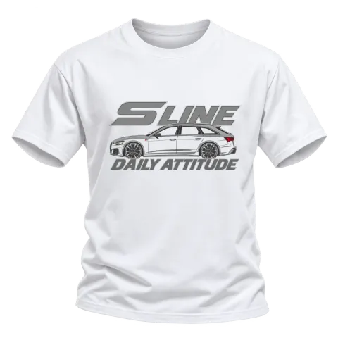 SLINE Daily Attitude върху Тениска — Бяло