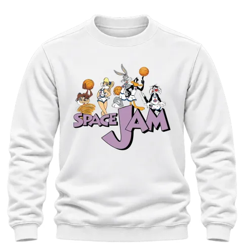 Space Jam баскетбол върху Блуза — Бяло