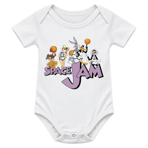 Space Jam баскетбол върху Боди — Бяло