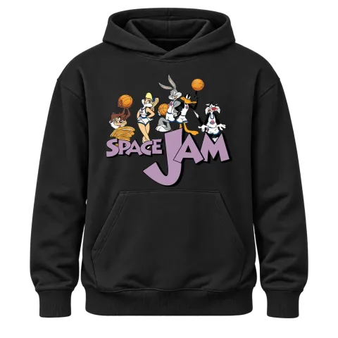 Space Jam баскетбол върху Худи — Черно