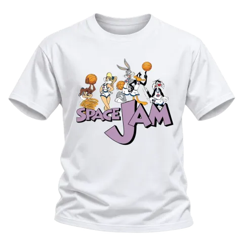 Space Jam баскетбол върху Тениска — Бяло