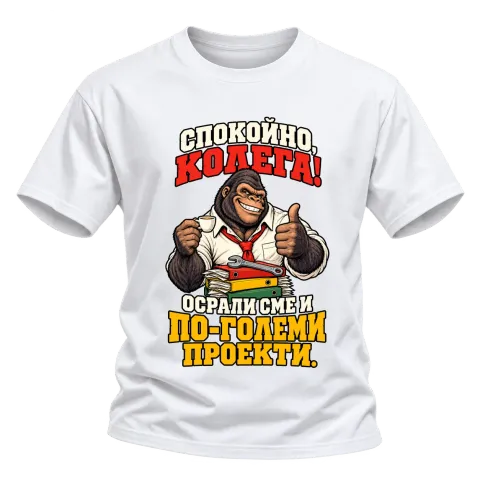 Спокойно, колега! върху Тениска — Бяло