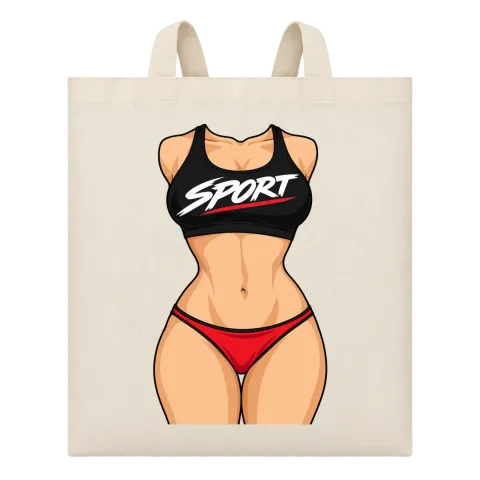Спортна фигура SPORT върху Чанта — Бежово