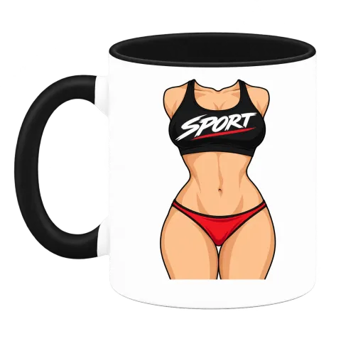 Спортна фигура SPORT върху Чаша — Черна