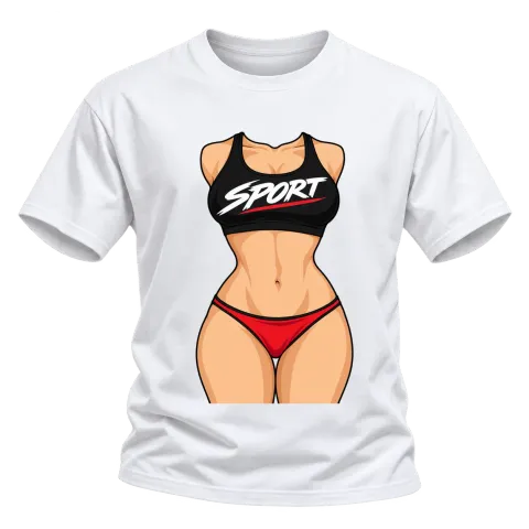 Спортна фигура SPORT върху Тениска — Бяло