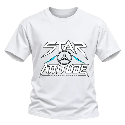 Star Attitude Mercedes-Benz върху Тениска — Бяло