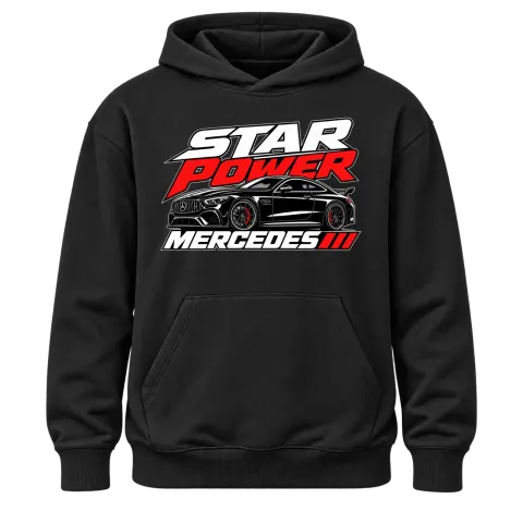 Star Power Mercedes върху Худи — Черно