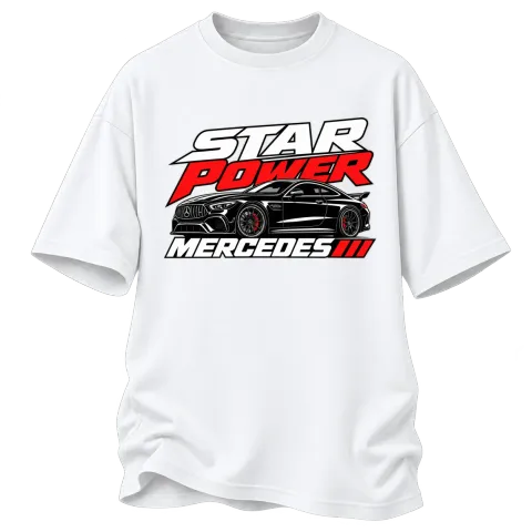 Star Power Mercedes върху Овърсайз — Бяло