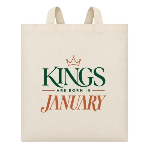 THE KINGS ARE BORN IN JANUARY върху Чанта — Бежово