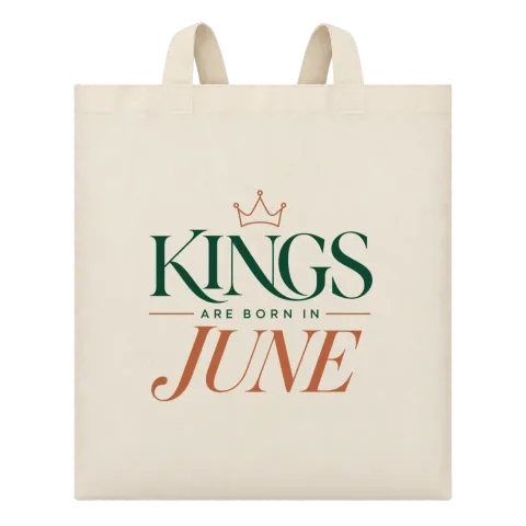 THE KINGS ARE BORN IN JUNE върху Чанта — Бежово