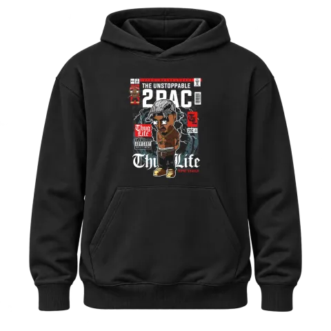 THE UNSTOPPABLE 2PAC Tupac Thug Life върху Худи — Черно