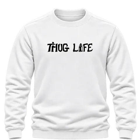 THUG LIFE 2Pac Tattoo върху Блуза — Бяло