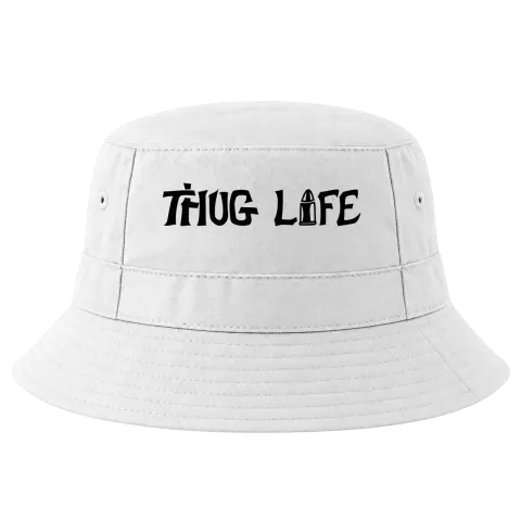 THUG LIFE 2Pac Tattoo върху Идиотка — Бяло