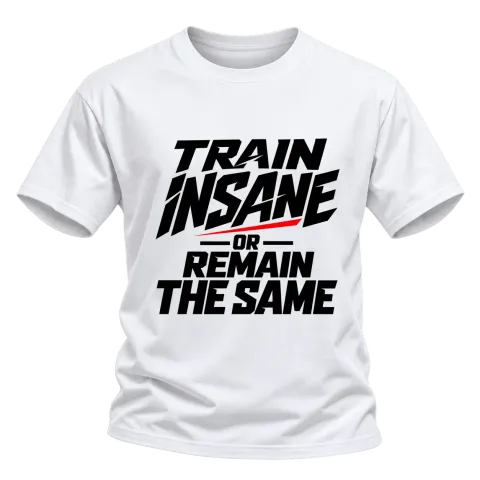 train insane or remain the same върху Тениска — Бяло