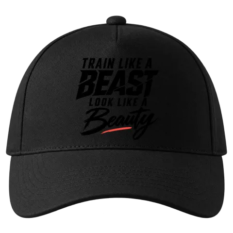 train like a BEAST  look like a Beauty върху Шапка — Черно