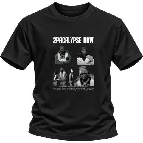 Tupac 2Pac 2Pacalypse Now върху Тениска — Черно