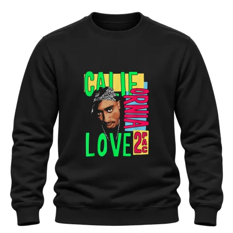 Tupac 2Pac Cali Love върху Блуза — Черно
