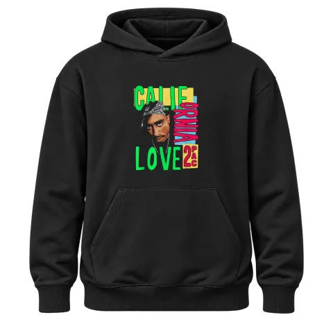 Tupac 2Pac Cali Love върху Худи — Черно