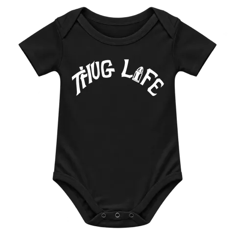 Tupac 2Pac Thug Life върху Боди — Черно