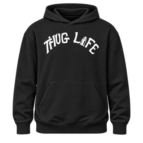 Tupac 2Pac Thug Life върху Худи — Черно