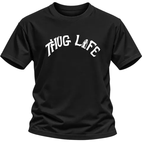Tupac 2Pac Thug Life върху Тениска — Черно
