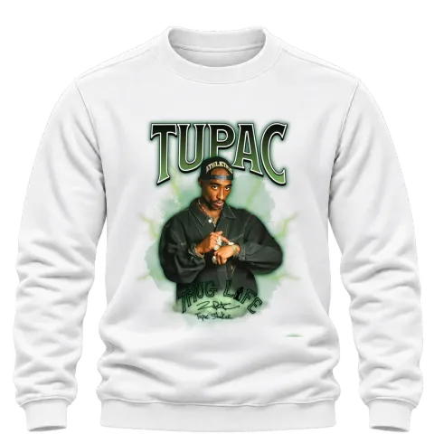 Tupac 2Pac Thug Life върху Блуза — Бяло