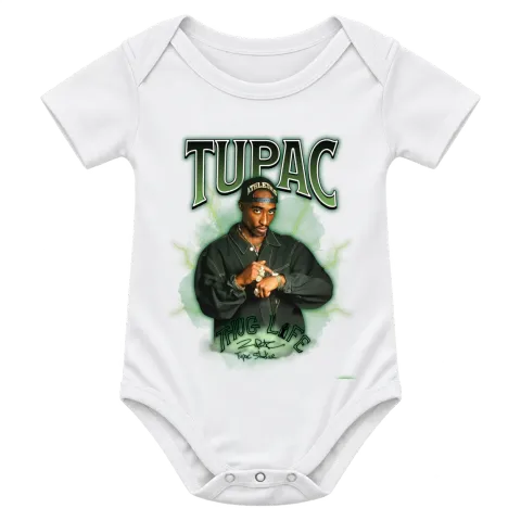 Tupac 2Pac Thug Life върху Боди — Бяло