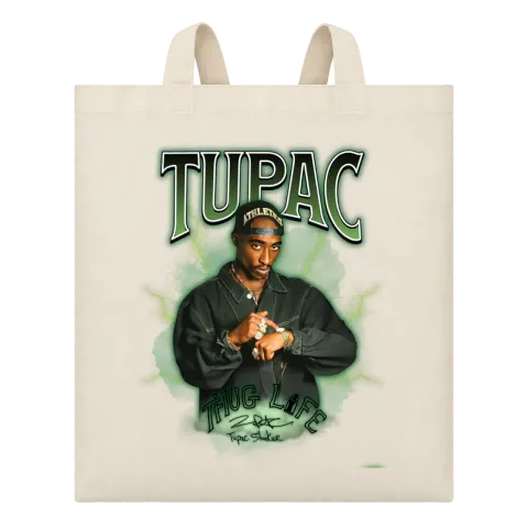 Tupac 2Pac Thug Life върху Чанта — Бежово
